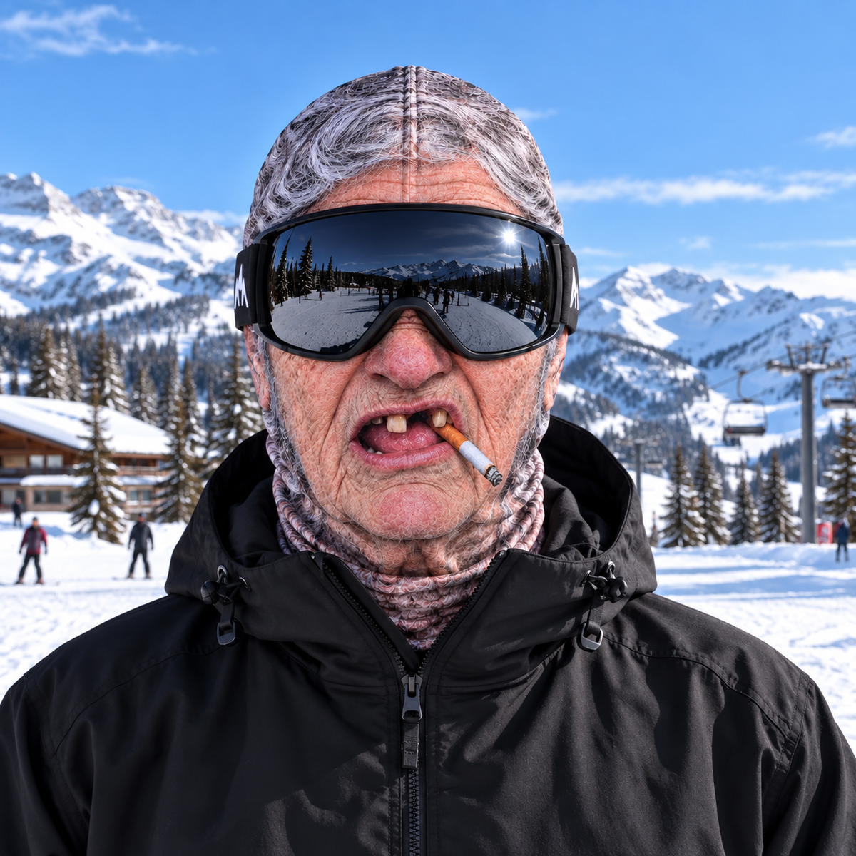 Smiley Ski Mask — Hillbilly Grandma design