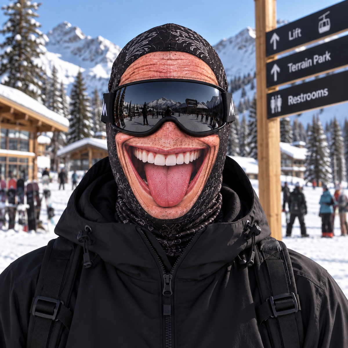 Smiley Ski Mask — Tongue Out design