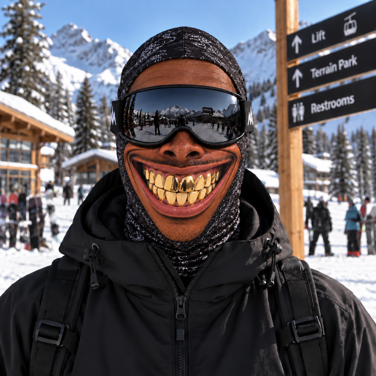 Smiley Ski Mask — Golden Smile design