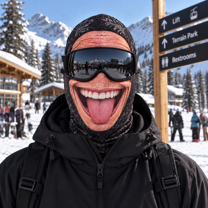 Smiley Ski Mask — Tongue Out design